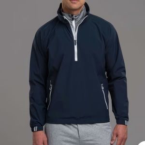 ZeroRestriction Men’s 1/4 Zip Jacket in navy/silver